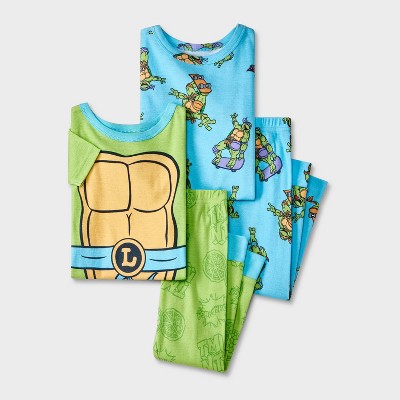 Toddler Boys' 4pc Snug Fit Cotton Teenage Mutant Ninja Turtles Pajama Set - Green 5T