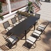 Mondawe 9-Piece Outdoor Patio Dining Set,With 1 Piece Extendable Rectangle Table and 8 Piece 360 Degree Swivel Chair - 2 of 4
