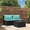 vidaXL Patio Lounge Set Black PE rattan, powder-coated steel, tempered glass - 2 of 4