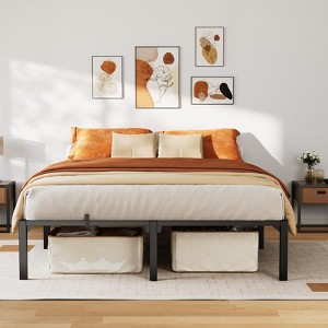 Heavy Duty Metal Platform Bed Frame with Durable Iron Slat Support and Legs - 1 of 4