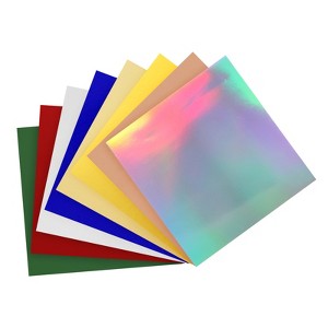 Unique Bargains Scrapbook Poster Craft Reflective Metallic Mirror Holographic Cardstock 24 Pcs - 1 of 4
