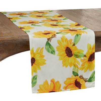 Saro Lifestyle Sunflower Runner, 16"x72", Yellow