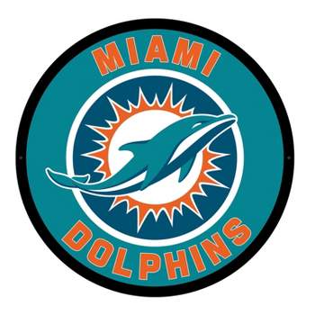 Evergreen Ultra-Thin Edgelight LED Wall Decor, Round, Miami Dolphins- 23 x 23 Inches Made In USA