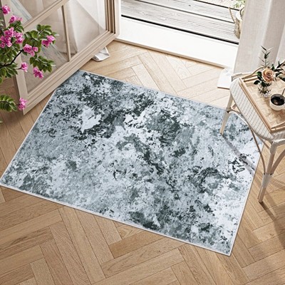 Area Rug Machine Washable Boho Carpet Non Slip Abstract Vintage Indoor