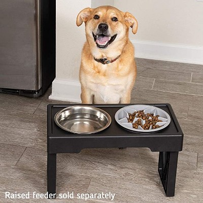 Gray 2-Cup Slow Feed Dog Bowl Insert for Raised Feeders