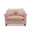 Tufted Corduroy Lazy Sofa Chair with Armrests, Comfortable Single-Person Accent Chair for Living Room & Bedroom-- Frevyn - 3 of 4