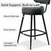 Vipbear Bar Stools Set of 2, Faux Leather 26" H Swivel Counter Height Barstools with Back, Mid Century Modern Bar Stools with Stylish Stitching, Black - 4 of 4