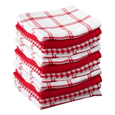 T-fal Coordinating Flat Waffle Weave Dish Cloth, Twelve Pack