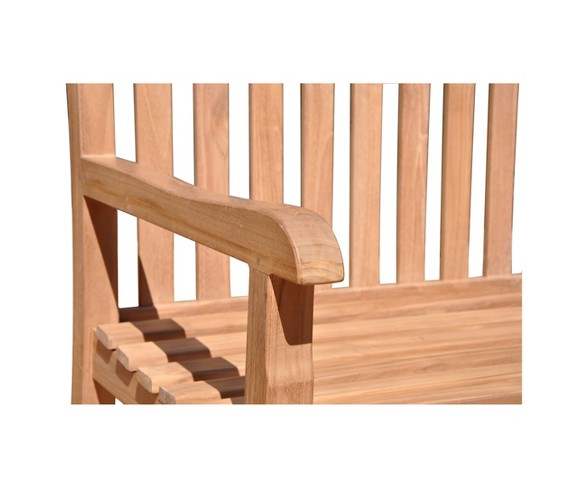 Teak Heritage Outdoor Two Seater Bench - Natural Finish - Courtyard Casual