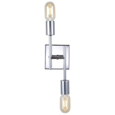 18.7" Metal Turing Wall Sconce (Includes Energy Efficient Light Bulb) Silver - JONATHAN Y