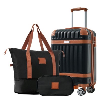 3-Piece Hardshell Carry-On Luggage Set with Spinner Wheels, TSA Lock, Duffel & Toiletry Bag – 20" Suitcase for Travel –Cuddlewood