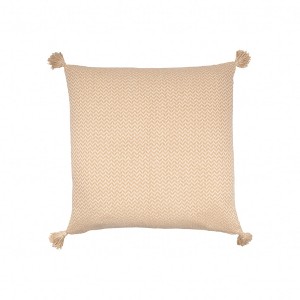 HomeRoots 30" X 30" Beige And Cream 100% Cotton Chevron Zippered Pillow - 1 of 4