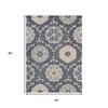 5' Blue And Gray Round Wool Hand Tufted Area Rug - 3 of 4