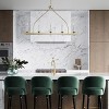 Modern Gold Linear Chandelier, 5-Light Candle Style Dining Room Lighting, Rectangular Kitchen Island Pendant Fixture - 3 of 4