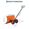 Heavy-Duty Snow Shovel with Wheels, Single Rod Steel Pusher, 5-Position Angled Blade, Ergonomic Design for Driveways, Doorways & Sidewalks - 4 of 4