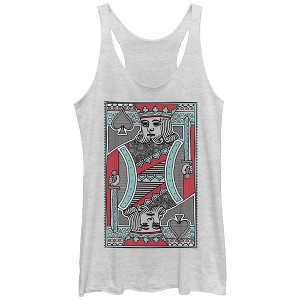 Women's Lost Gods Striped King Playing Card Racerback Tank Top - 1 of 3