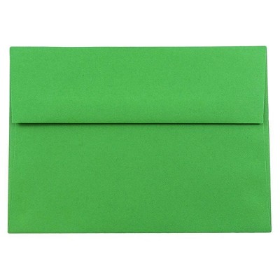 JAM Paper A8 Colored Invitation Envelopes 5.5 x 8.125 Green Recycled 95625