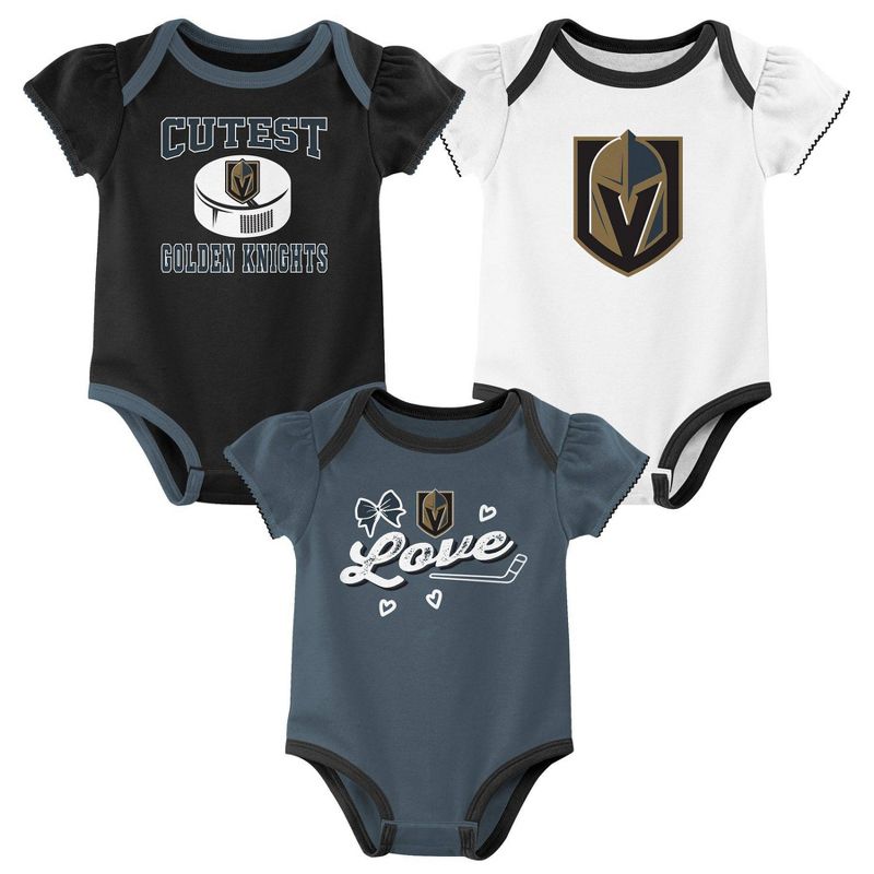 NHL Vegas Golden Knights Infant Girls&#39; 3pk Bodysuit, 1 of 5