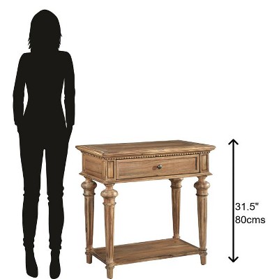 Beige Wood Traditional 1-Drawer Nightstand