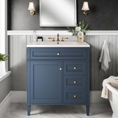 NicBex 30" Bathroom Storage Cabinet with Sink, Morden Bathroom Vanity, 2 Drawers and 1 Spacious Cabinet Door for Bathroom