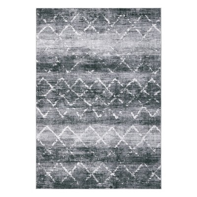Washable Modern Geometric Area Rug for Living Room Bedroom, Soft Non Slip Distressed Carpet for Home Office