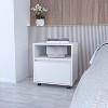 Vynxaria 1-Drawer Nightstand - White, Smooth-Rolling Casters, Spacious Top Surface, Sleek Compact Profile, High-Quality Materials - 2 of 4
