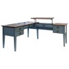 Open L-Shaped Pedestal Writing Desk Blue - Fairmont Collection - Martin Furniture: Wood, Charging Station, USB Port - 2 of 4