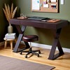 Espresso Brown Desk With Drawer, Modern Wood Table For Home Office Use - 2 of 4
