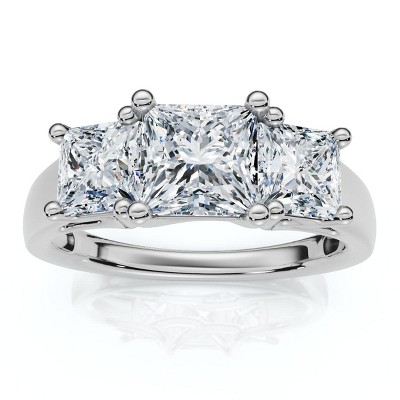 Pompeii3 2Ct Princess Cut Diamond Engagement Ring 14k White Gold Lab Created