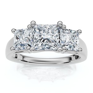 Pompeii3 2Ct Princess Cut Diamond Engagement Ring 14k White Gold Lab Created - 1 of 4