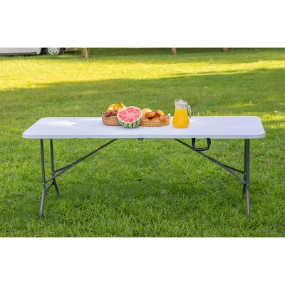 DOMETOUR Folding Table Outdoor Indoor Heavy Duty Portable Table with Carrying Handle for Camping Picnic Party