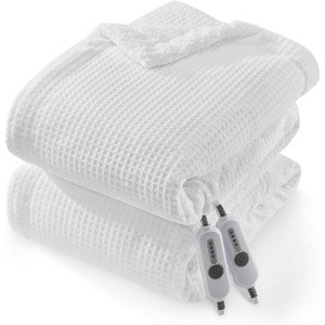 Heated Blanket Electric Throw, Soft Flannel Waffle Heating Blanket with 4 Heat Settings & 4H Auto Off, ETL Certified Heated Blanket - 1 of 4