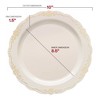 Smarty Had A Party 10" Ivory w/ Gold Vintage Rim Plastic Dinner Plates - 120 pcs - 3 of 4