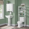 Dover Wall Mounted Bathroom Storage Cabinet with Two Doors and Towel Rod White - Alaterre Furniture - 2 of 4