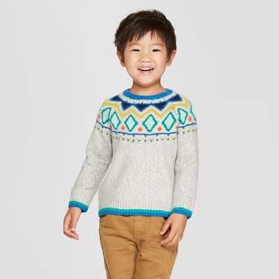 gray fair isle sweater