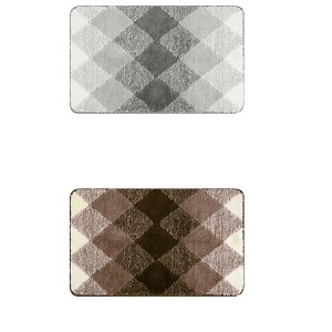 Unique Bargains Geometric Pattern Soft Absorbent Non-Slip Bath Mats 2 Pcs - 1 of 4