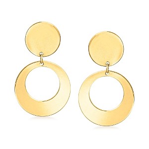 Ross-Simons Italian 14kt Yellow Gold Circle Drop Earrings - 1 of 3