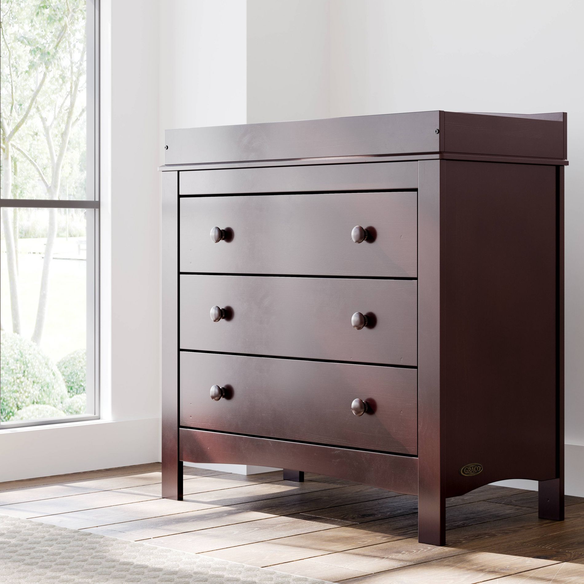 Graco Noah 3-Drawer Dresser with Removable Changing Table Topper  - Espresso