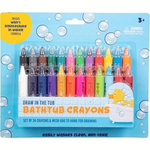 Bath Crayons Super Set (24 pack) Draw in the Tub w Bathtub Storage Mesh Bag (Non-Toxic, Safe for Children) for Kids and Toddlers, Fun Gift for Kids - 1 of 4