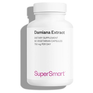 SuperSmart Damiana Extract 750mg per Day (Turnera Herb) - Damiana Leaf Supplement for Women & Men | Non-GMO & Gluten Free - 90 Vegetarian Capsules - 1 of 4