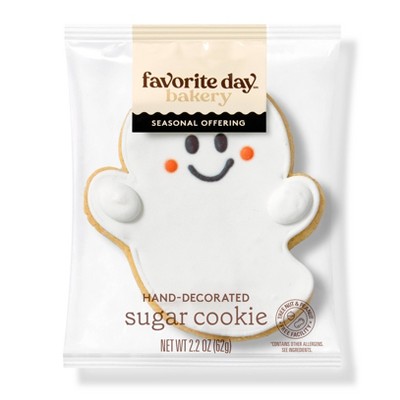 Halloween Hand Decorated Ghost Cookies - 2.20oz - Favorite Day™
