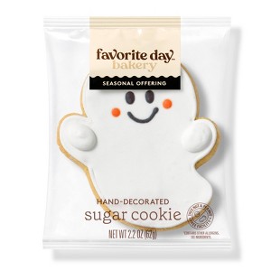 Halloween Hand Decorated Ghost Cookies - 2.20oz - Favorite Day™ - 1 of 3