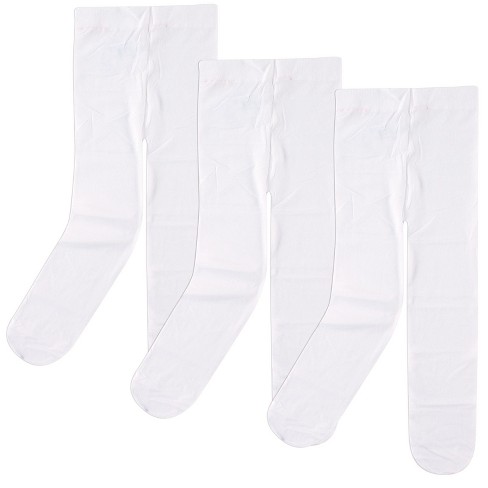 Luvable Friends Baby and Toddler Girl Nylon Tights, White - image 1 of 1