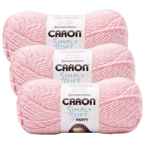 pack Of 3) Caron Simply Soft Party Yarn-soft Pink Sparkle : Target