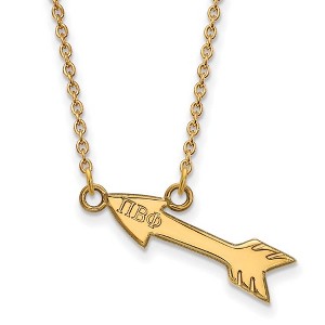 Black Bow Jewelry 14k Yellow Gold Plated Sterling Silver Pi Beta Phi Greek Life Necklace 18 Inch - 1 of 4
