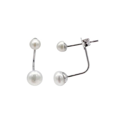 Adornia Tarnish Resistant Rhodium Plated Freshwater Pearl Jacket Earrings - image 1 of 3