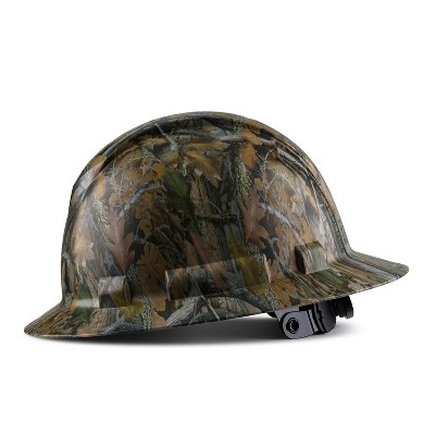 AcerPal 1CF3WH4M Full Brim Customized Pyramex Hard Hat Construction Safety Helmet with 4 Point Suspension, Forest Camo and Light Gray