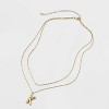 14K Gold Dipped Cubic Zirconia Duo Initial Multi-Strand Necklace - A New Day™ Gold - 2 of 4