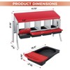 Chicken Nesting Box, 3 Compartment Roll Away Design for High-Volume Egg Collection and Easy Wall Mounting with Metal Legs - 2 of 4