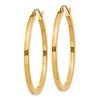 Black Bow Jewelry 2mm, 14k Yellow Gold Square Tube Round Hoop Earrings, 35mm (1 3/8 In) - 2 of 4
